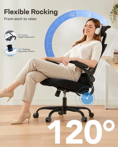 Ergonomic Office Chair with 3D Armrests and Lumbar Support, view 7