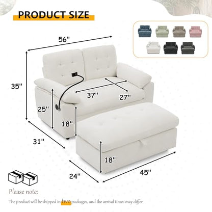 56” Chaise Lounge Chair with Ottoman, view 3
