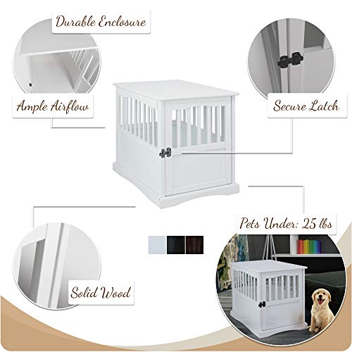 Wooden Medium Pet Crate, End Table, Espresso, view 6