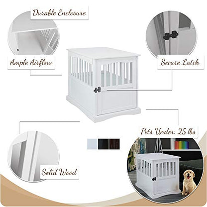Wooden Medium Pet Crate, End Table, Espresso, view 6