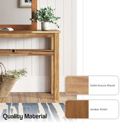 Tiburon Shelf Console Table, Brown