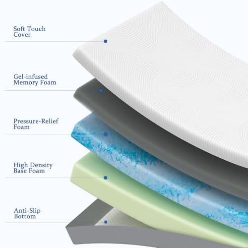 12 Inch Queen Foam Mattress Cooling Gel Memory for Pressure Relief & Deep Sleep, view 7