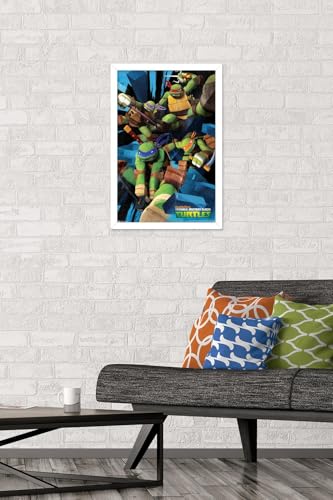 Nickelodeon Teenage Mutant Ninja Turtles - Attack Wall Poster, 14.725" x 22.375", White Framed Version