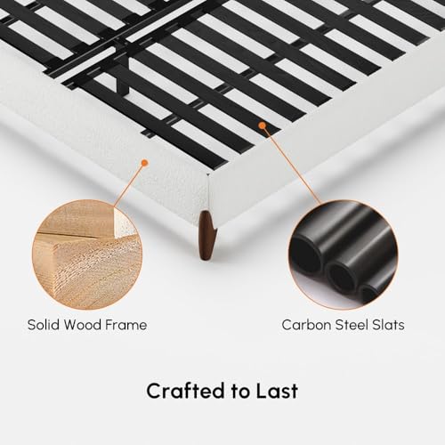 Modern Boucle Walnut Wood Bed Frame Set with Smart Features, view 8