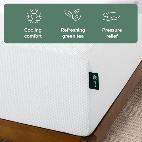 Zinus 10 Inch King Green Tea Cooling Memory Foam Mattress, Medium Feel, view 5