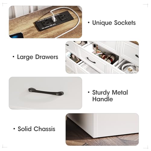 Dresser for Bedroom, 9 Drawer Wide Dresser Organizer with Charging Station, view 6