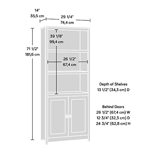 Cottage Road Book Shelf, Bookshelf with Storage, Library Bookcase with Doors and Adjustable Shelves, in Raven Oak Finish