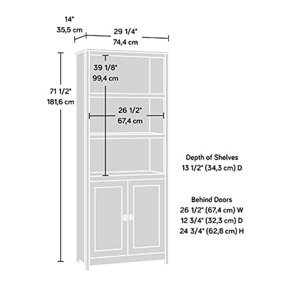 Cottage Road Book Shelf, Bookshelf with Storage, Library Bookcase with Doors and Adjustable Shelves, in Raven Oak Finish