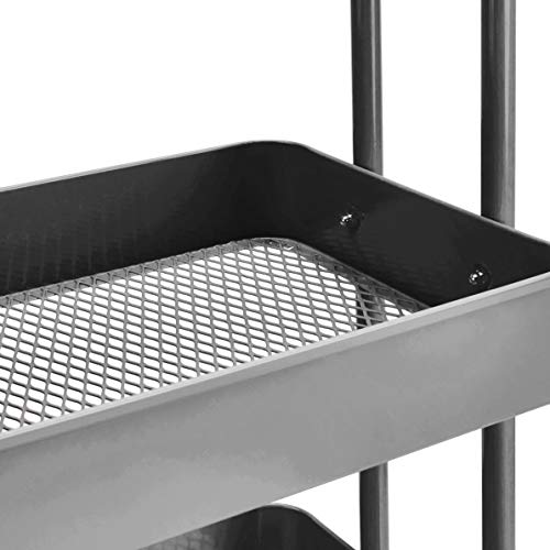 3-Tier Rolling Utility or Kitchen Cart, Lockable Wheels, Multifunctional Storage, view 6