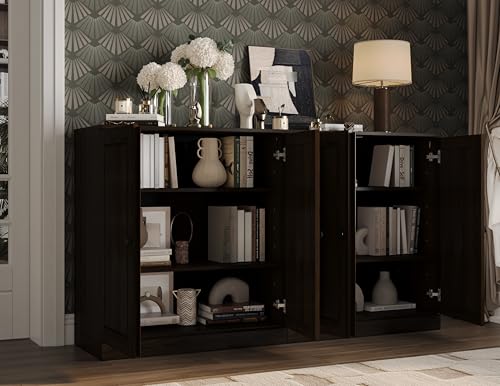 Sideboard Buffet Cabinet, 64" Wide, Espresso, view 3