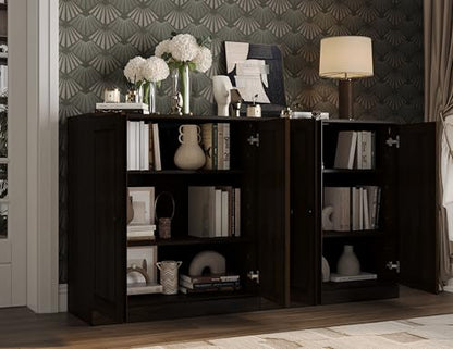 Sideboard Buffet Cabinet, 64" Wide, Espresso, view 3