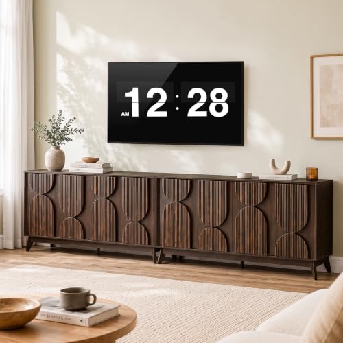 63 Inch Mid Century Modern TV Stand Up to 70inch TV, Dark Walnut, view 5