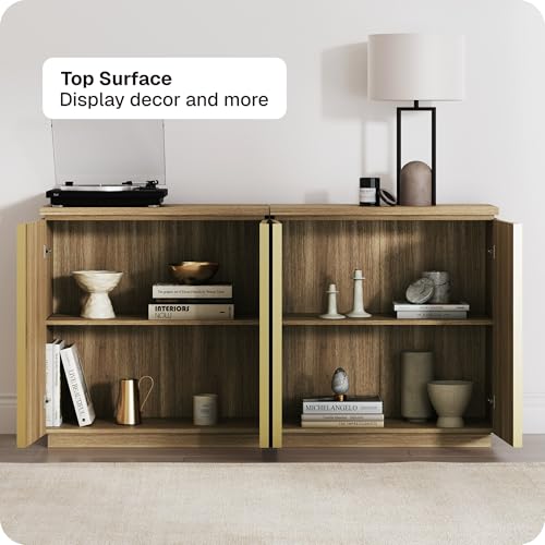 Set of 3 31" Kassi Sideboard Buffet Cabinet - Camel, view 6