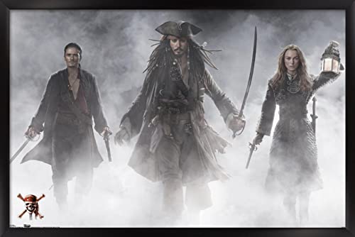 Disney Pirates of the Caribbean: At World's End - Group Wall Poster, 22.375" x 34", Black Framed Version