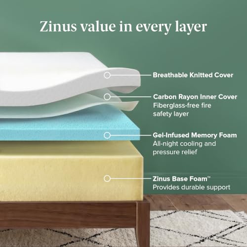 Zinus 6 Inch Queen Cooling Essential Memory Foam Mattress, Medium Feel, view 4