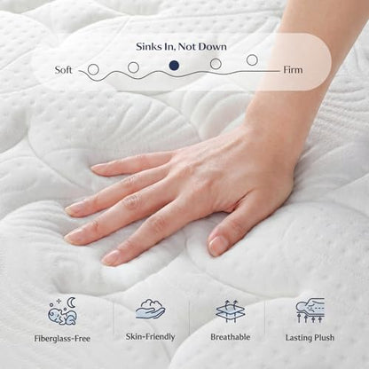 12 Inch Queen Hybrid Mattress in a Box, Medium Firm, Gray, view 5