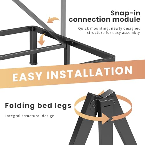 Heavy Duty Queen Bed Frame with Round Corners, view 5