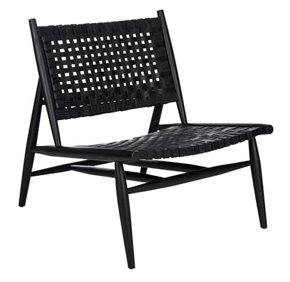 Safavieh Home Soleil Natural and White Leather Woven Accent Chair