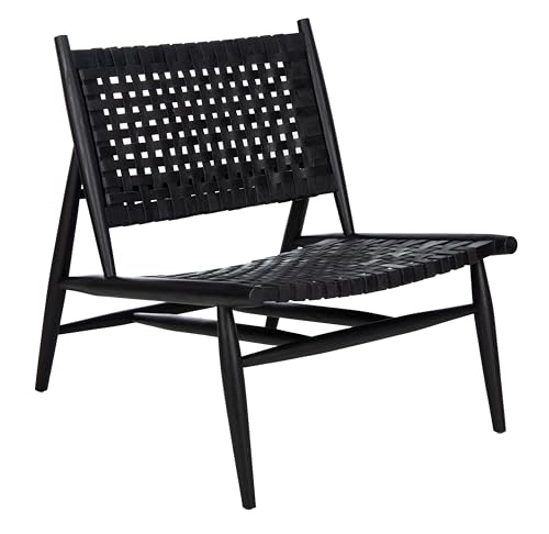 Safavieh Home Soleil Natural and White Leather Woven Accent Chair