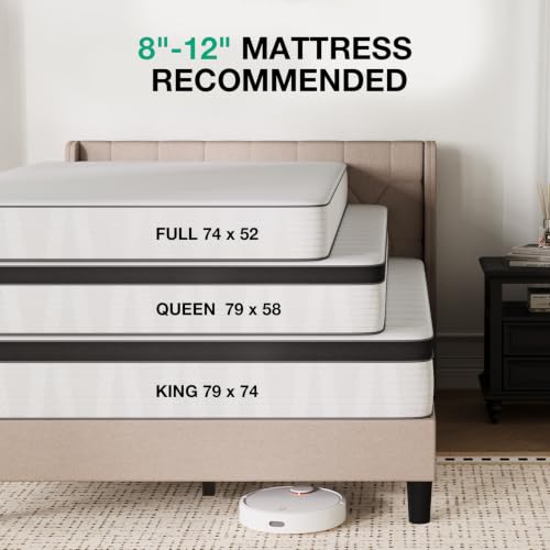 Queen Bed Frame with Headboard, Queen Size Bed Frame, view 7