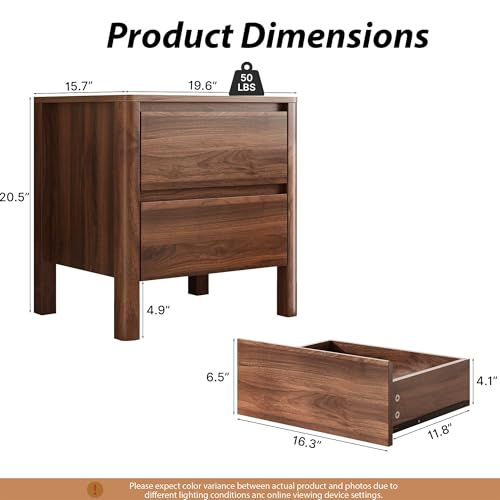Walnut 3-Piece Bedroom Set, 6-Drawer Dresser & 2-Drawer Nightstands, view 5