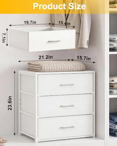 Closet Drawers for Clothes, 1 Pack, 3 Drawers Dresser, 21.2" Wide, view 3