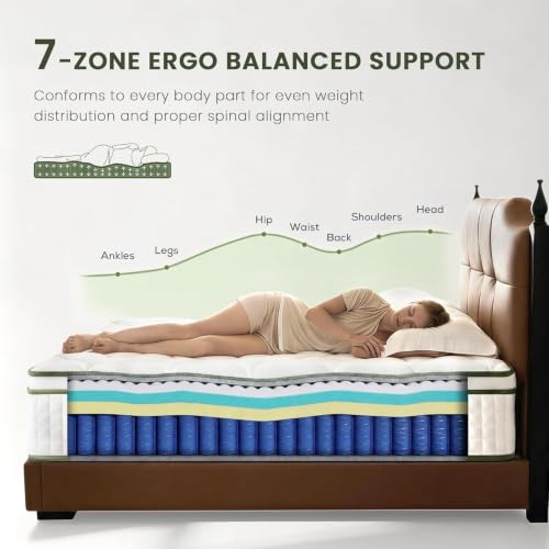 Queen Mattress, 12-Inch Hybrid Memory Foam Mattress, Medium Firm, view 3