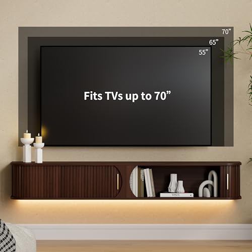 63" Floating TV Stand with Power Outlet for TVs up to 70", view 4