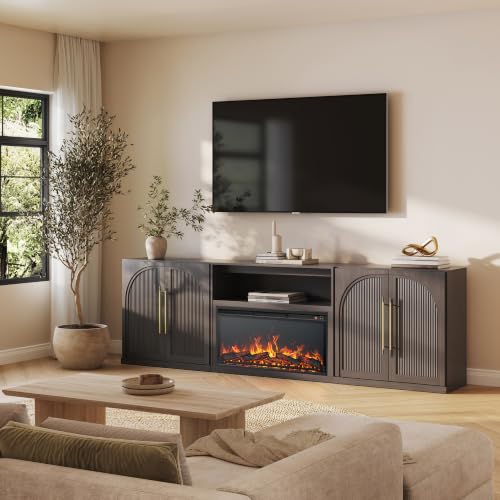 Jagger 105" TV Stand with 36" Electric Fireplace - Ebony, view 2