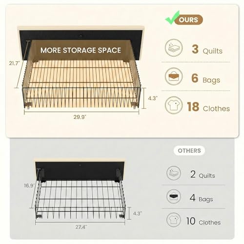 Queen Platform Bed Frame with 4 Storage Drawers, Vertical Channel Tufted Adjustable Headboard, Velvet Upholstered, Wooden Slats Support, No Box Spring Needed, Easy Assembly, Cream