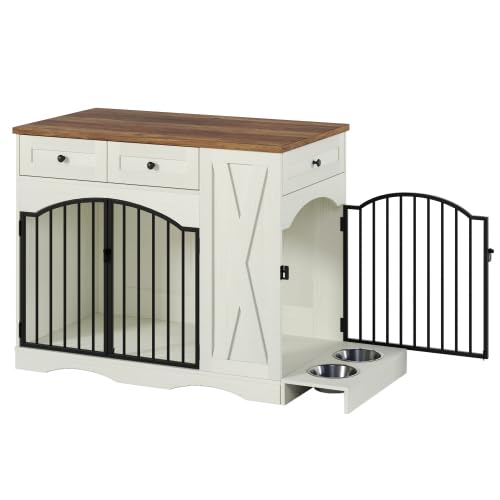 Farmhouse Style Dog Crate Furniture, Dog Kennel End Table for Large Dog, view 6