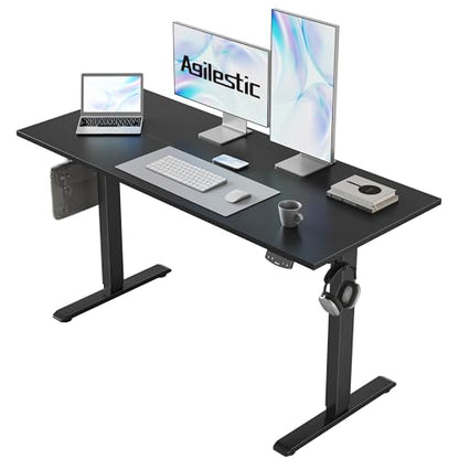 Electric Standing Desk, 48 x 24 Inches Height Adjustable Desk, Sit Stand up for Work Office Home, Ergonomic Rising Computer Table with Memory Preset, Black