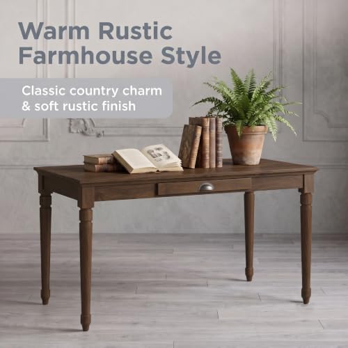 60" Rustic Farmhouse Wood Writing Desk with Storage Drawer, view 5