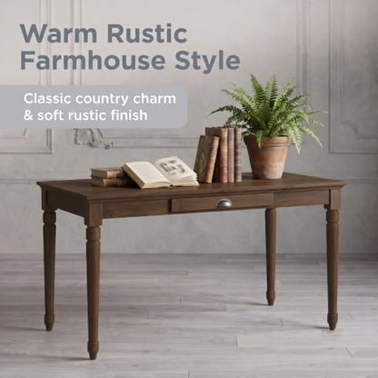 60" Rustic Farmhouse Wood Writing Desk with Storage Drawer, view 5