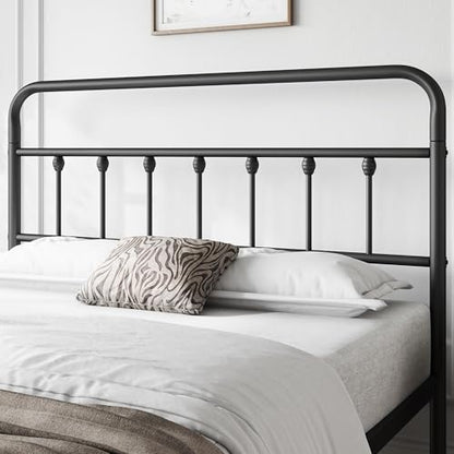 Yaheetech Full Bed Frame with Headboard, Victorian Vintage Black Iron, view 7