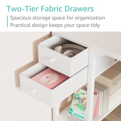 White Small Desk with Drawers, 40 Inch Computer Desk for Small Space Home Office, view 6
