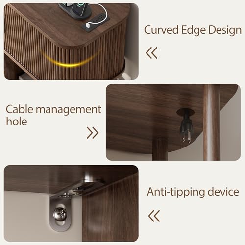 40" Large Record Player Stand with Charging Station, view 4