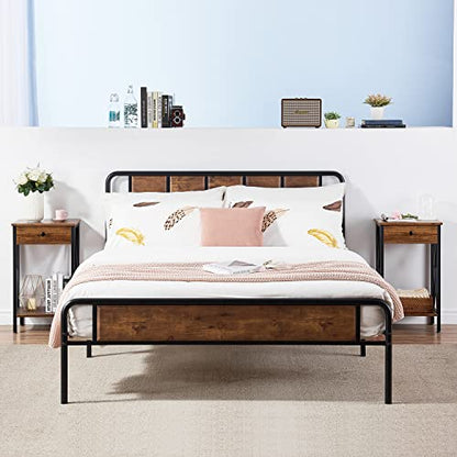 Modern Versatile Nightstands X-Design Side End Table with Storage Basket Night Stand Storage Shelf for Living Room Bedroom