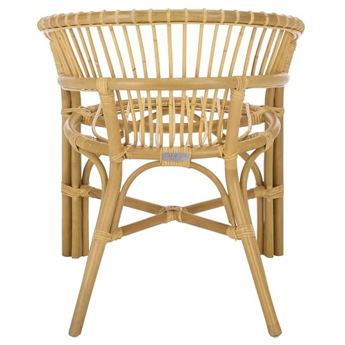 SAFAVIEH Furniture - Varvara Woven Accent Chair - Natural Rattan - Fully Assembled - Ideal for Living Room, Bedroom, Dining Space, 16" Seat Height (ACH9905A)