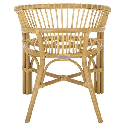SAFAVIEH Furniture - Varvara Woven Accent Chair - Natural Rattan - Fully Assembled - Ideal for Living Room, Bedroom, Dining Space, 16" Seat Height (ACH9905A)
