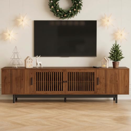 Marzzi Mid Century Modern TV Stand for 85” TV, Media Console with Storage, view 2