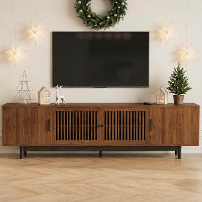 Marzzi Mid Century Modern TV Stand for 85” TV, Media Console with Storage, view 2
