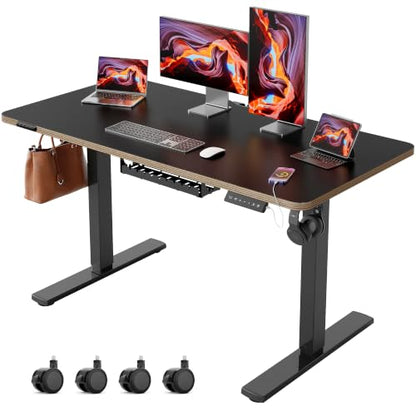 48 Inch Standing Desk with Wheels, USB-C Port, Cable Management, view 2
