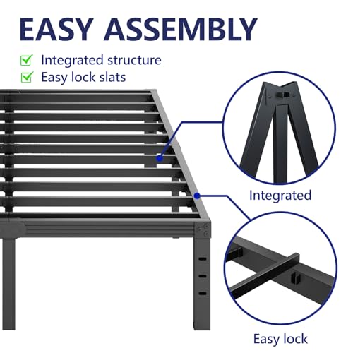 14 Inch High Metal Full Size Bed Frame, view 5