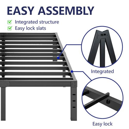 14 Inch High Metal Full Size Bed Frame, view 5
