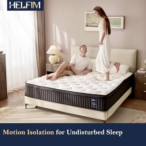 King Mattress - 12 Inch Medium Firm Ergonomic Mattress, Zoned Pocket Springs with Memory Foam for Back Support & Motion Isolation - CertiPUR-US Certified