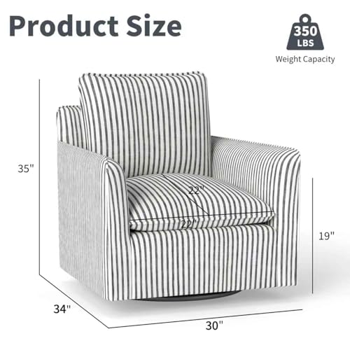 Swivel Accent Square Chair with Thick Padded Backrest Cushion, Swivel Reading Chair for Living Room Bedroom Small Spaces, Blue