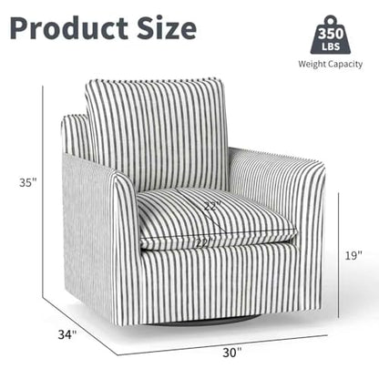 Swivel Accent Square Chair with Thick Padded Backrest Cushion, Swivel Reading Chair for Living Room Bedroom Small Spaces, Blue