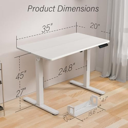 Standing Desk, 35x20 Inch Electric Height Adjustable Computer Desk, view 4