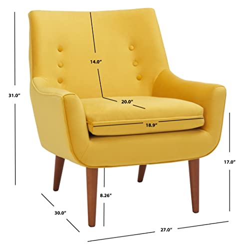 SAFAVIEH Home Collection Amina Mid-Century Modern Gold Velvet Accent Chair
